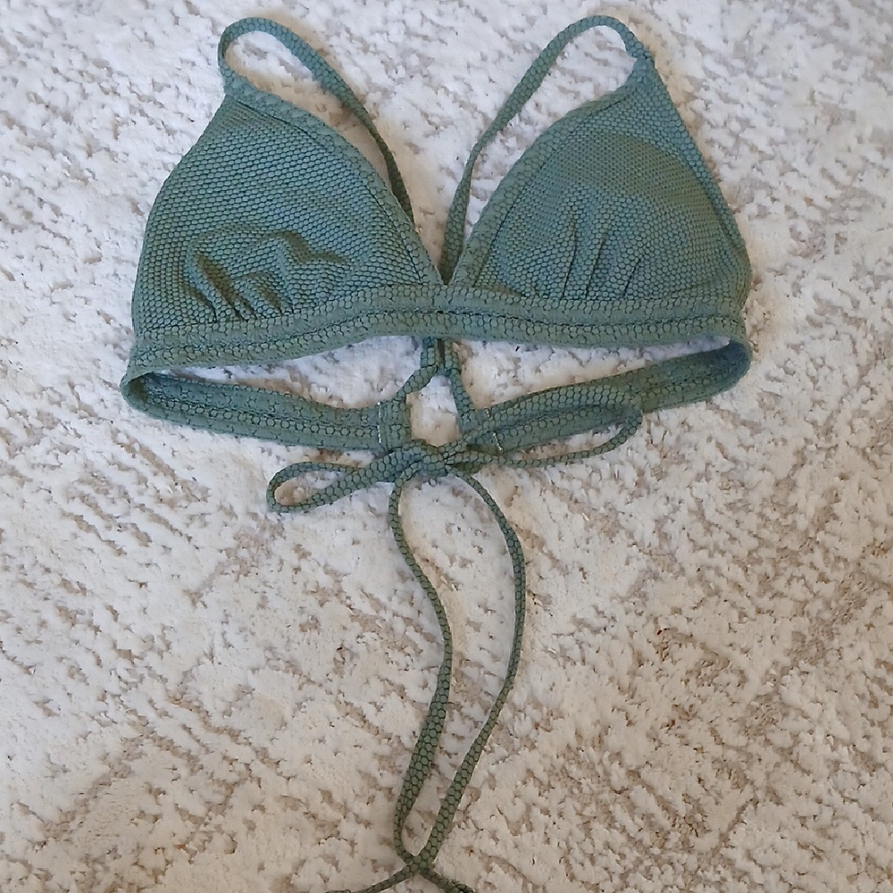 Green Triangle Bikini Top